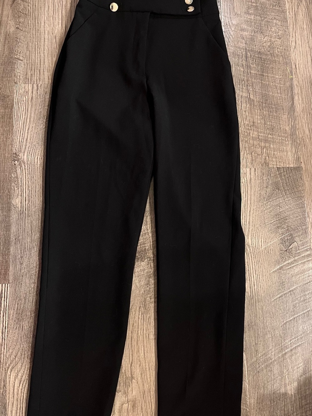 H&M Black Dress Pants with Gold Buttons